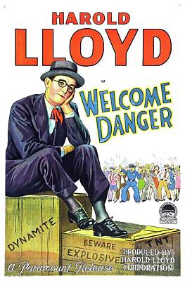 Monochrome Landscapes - Classic Movie Poster - Harold Lloyd in Welcome Danger by Esoterica Art Agency