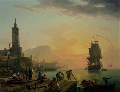 Grimm Fairy Tales - Claude-Joseph Vernet - A Calm at a Mediterranean Port by Celestial Images