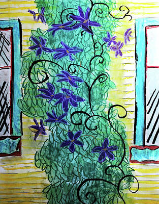Lets Be Frank - Climbing Purple Vines by Cindy Boyd