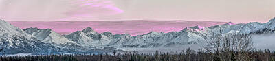 Airplane Paintings - Cold Pink Mountains by David Farlow