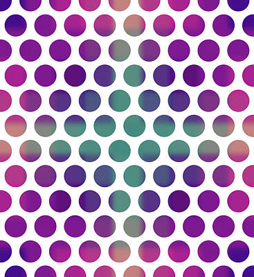 Beach Mixed Media - Colorful Dots Pattern - Polka Dots - Pattern Design 4 - Violet, Purple, Indigo by Studio Grafiikka