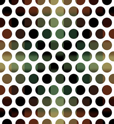 Polaroid Camera - Colorful Dots Pattern - Polka Dots - Pattern Design 5 - Brown, Slate, Grey, Beige, Steel by Studio Grafiikka