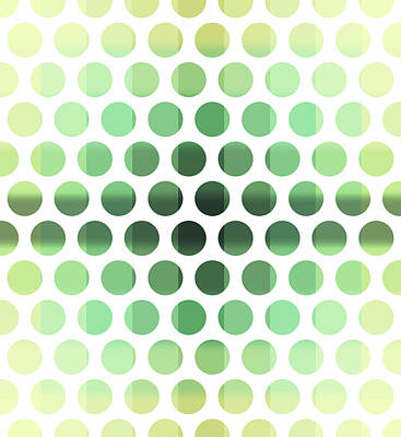 Beach Mixed Media - Colorful Dots Pattern - Polka Dots - Pattern Design 6 - Cream, Aqua, Teal, Olive, Green by Studio Grafiikka