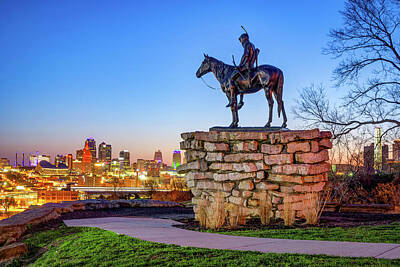 Royalty-Free and Rights-Managed Images - Colorful Kansas City Skyline and The Scout by Gregory Ballos