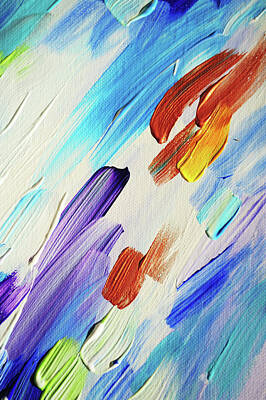 Spiral Staircases - Colorful Rain Fragment 3. Abstract Painting by Jenny Rainbow