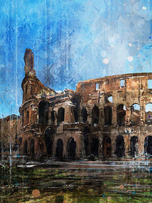 Surrealism Digital Art Rights Managed Images - Colosseo scorcio Royalty-Free Image by Andrea Gatti