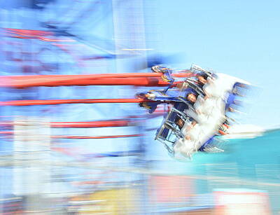 Bear Paintings - Coney Island roller coaster by Elliot Mazur