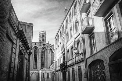 Fromage - Couvent des Jacobins Toulouse France Black and White  by Carol Japp