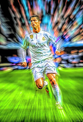 Athletes Royalty-Free and Rights-Managed Images - Cristiano Ronaldo by Mal Bray