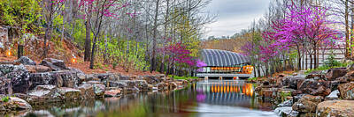 Landscapes Royalty-Free and Rights-Managed Images - Crystal Bridges Spring Landscape Panorama - Bentonville Arkansas by Gregory Ballos