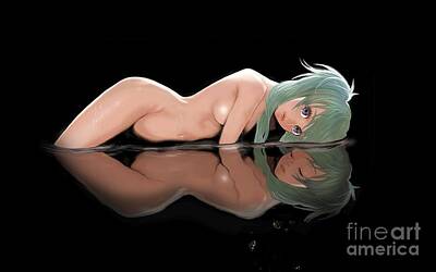 Florentius The Gardener - Cute Hentai Girl Nude Reflection In Water Ultra HD by Hi Res