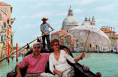 Royalty-Free and Rights-Managed Images - D and his wife in Venice by Guido Borelli
