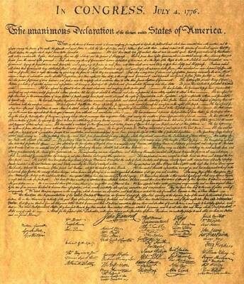 Politicians Drawings Rights Managed Images - Declaration Of Independence Royalty-Free Image by Restored Vintage Shop