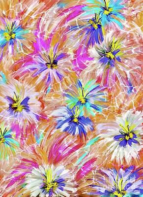 Abstract Flowers Digital Art - Delicate Flowers Abstract by Laurie