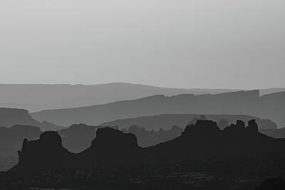 Royalty-Free and Rights-Managed Images - Desert Mountain Layers - Monochrome Minimalism by Gregory Ballos