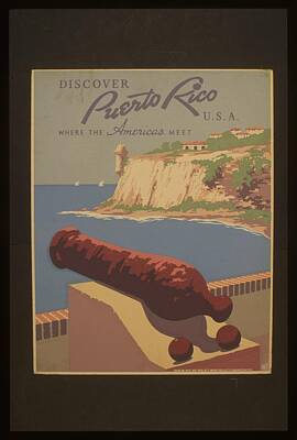 Kitchen Signs - Discover Puerto Rico U.S.A. Where the Americas meet , Frank S. Nicholson by Celestial Images