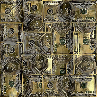 Abstract Digital Art - Dollars pattern by Bruce Rolff