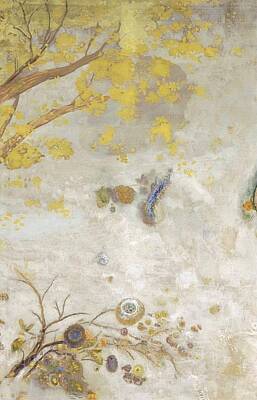 Funny Kitchen Art - Domecy Decoration -  The Yellow Flowering Branch by Odilon Redon
