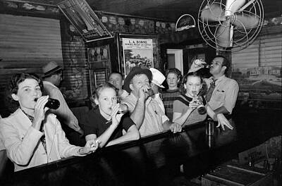Beer Rights Managed Images - Drinking Beer At The Bar - Great Depression - 1938 Royalty-Free Image by War Is Hell Store