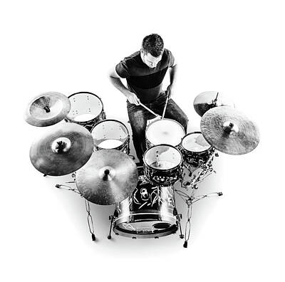 Musician Photo Royalty Free Images - Drummer from above Royalty-Free Image by Johan Swanepoel