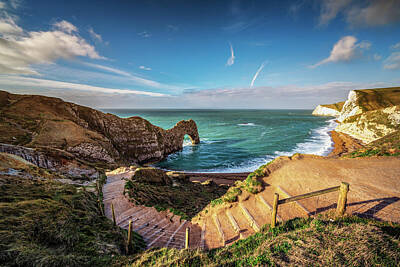 Mother And Child Animals - Durdle Door Panorama by Framing Places