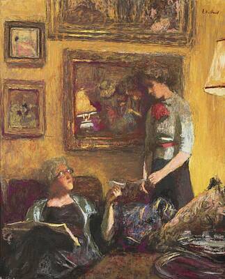 Lets Be Frank - Edouard Vuillard  1868-1940 Lucy Hessel and Lulu, Naples street says  The Telegram  by Celestial Images