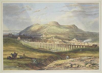 Recently Sold - Skylines Paintings - EGERTON, Daniel Thomas  1797-1842 . Views in Mexico c 1840 - 3 by Celestial Images