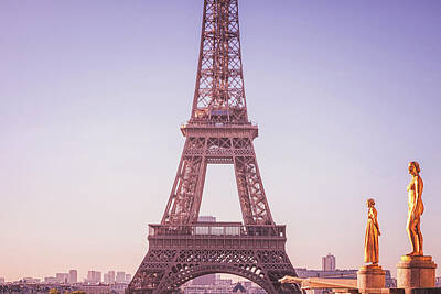 Paris Skyline Photos - Eiffel Morning Glow by Andrew Soundarajan