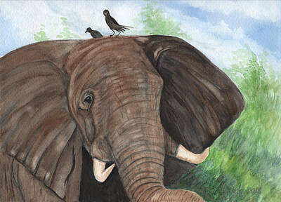 Abstract Works - African Elephant and Friends by Dorothy Riley