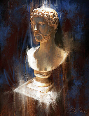 Impressionism Digital Art - Emporer Hadrian  by Garth Glazier