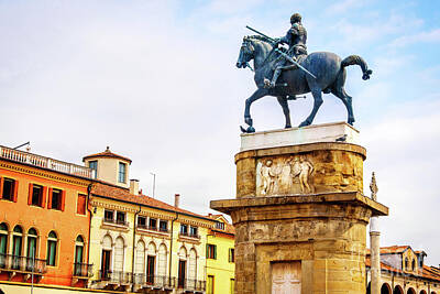 Christmas Cards - Equestrian statue of Gattamelata in Padua Donatello - Italy by Luca Lorenzelli