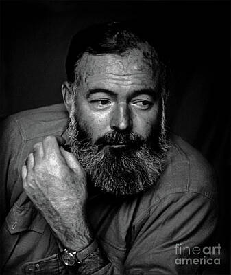Recently Sold - Wine Photos - Ernest Hemingway by Doc Braham