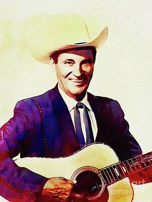 Music Paintings - Ernest Tubb, Country Music Legend by Esoterica Art Agency