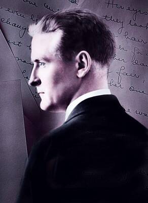 Stunning 1x - F Scott Fitzgerald 1925 Infrared art by Ahmet Asar by Celestial Images