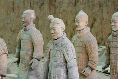 Little Mosters Rights Managed Images - Faces of Terra Cotta Warriors Royalty-Free Image by Karen Foley