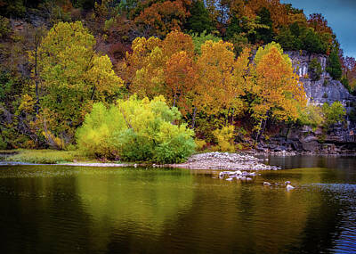Negative Space Rights Managed Images - Fall Colors of the Ozarks Royalty-Free Image by Allin Sorenson