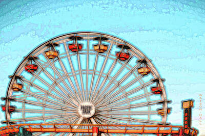 Printscapes - Ferris heel - Pacific Park, Santa Monica by Marlene Watson
