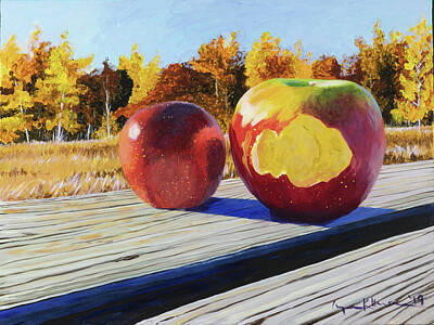Zen Rocks - First Apples from the Orchard by Lynn Hansen