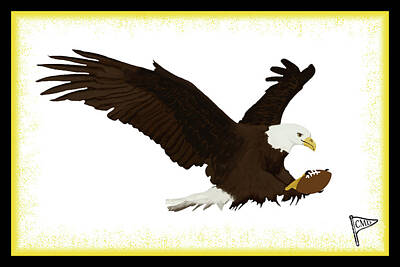Football Royalty-Free and Rights-Managed Images - Football Eagle Yellow by College Mascot Designs