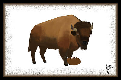 Football Royalty-Free and Rights-Managed Images - Football Bison by College Mascot Designs