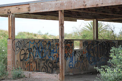Zen Rocks - Forgotten Building Covered in Graffiti Salton Sea by Colleen Cornelius