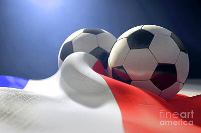 Football Digital Art - France Flag And Soccer Ball by Allan Swart