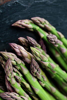 Still Life Royalty-Free and Rights-Managed Images - Fresh Green Asparagus by Nailia Schwarz