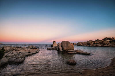 Quotes And Sayings - Full moon rising over boulders at Cavallo in Corsica by Jon Ingall