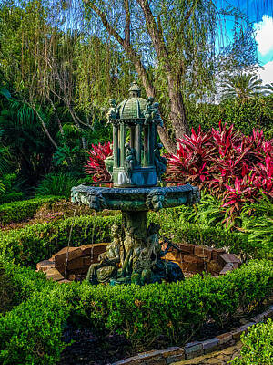 Fantasy Ryan Barger Royalty Free Images - Garden Fountain  Royalty-Free Image by Michelle Hartman