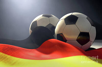 Football Digital Art - Germany Flag And Soccer Ball by Allan Swart