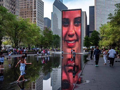 The Masters Romance - Girl at Crown Fountain by David Oakill