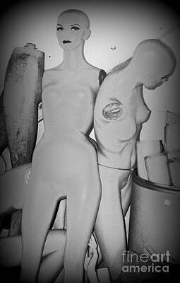 Nudes Digital Art - Girls In A Barrel by David Hinds