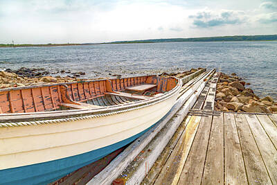 Abstract Sailboats Rights Managed Images - Goat Island Boat Ramp Royalty-Free Image by Betsy Knapp
