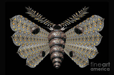 Wine Down Rights Managed Images - Golden Drop Moth Royalty-Free Image by Debbie Lind